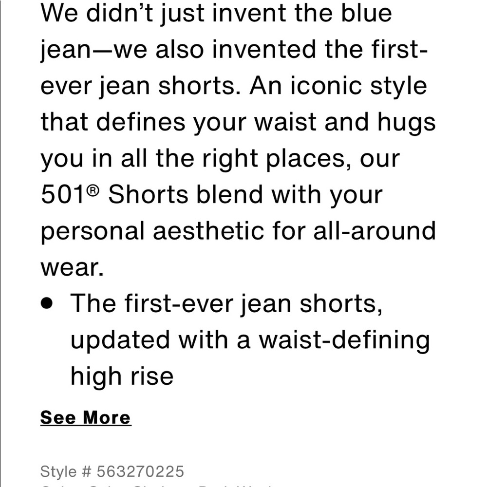 2 for $60 SALE! ⭐️ Levi’s 501 high rise denim shorts in salsa shaker - dark wash - Picture 9 of 9